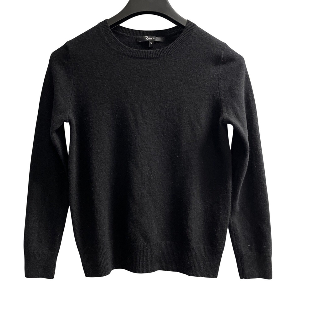 Quince Cashmere Sweater Black Pullover Size S Quiet Luxury Neutral Minimalist